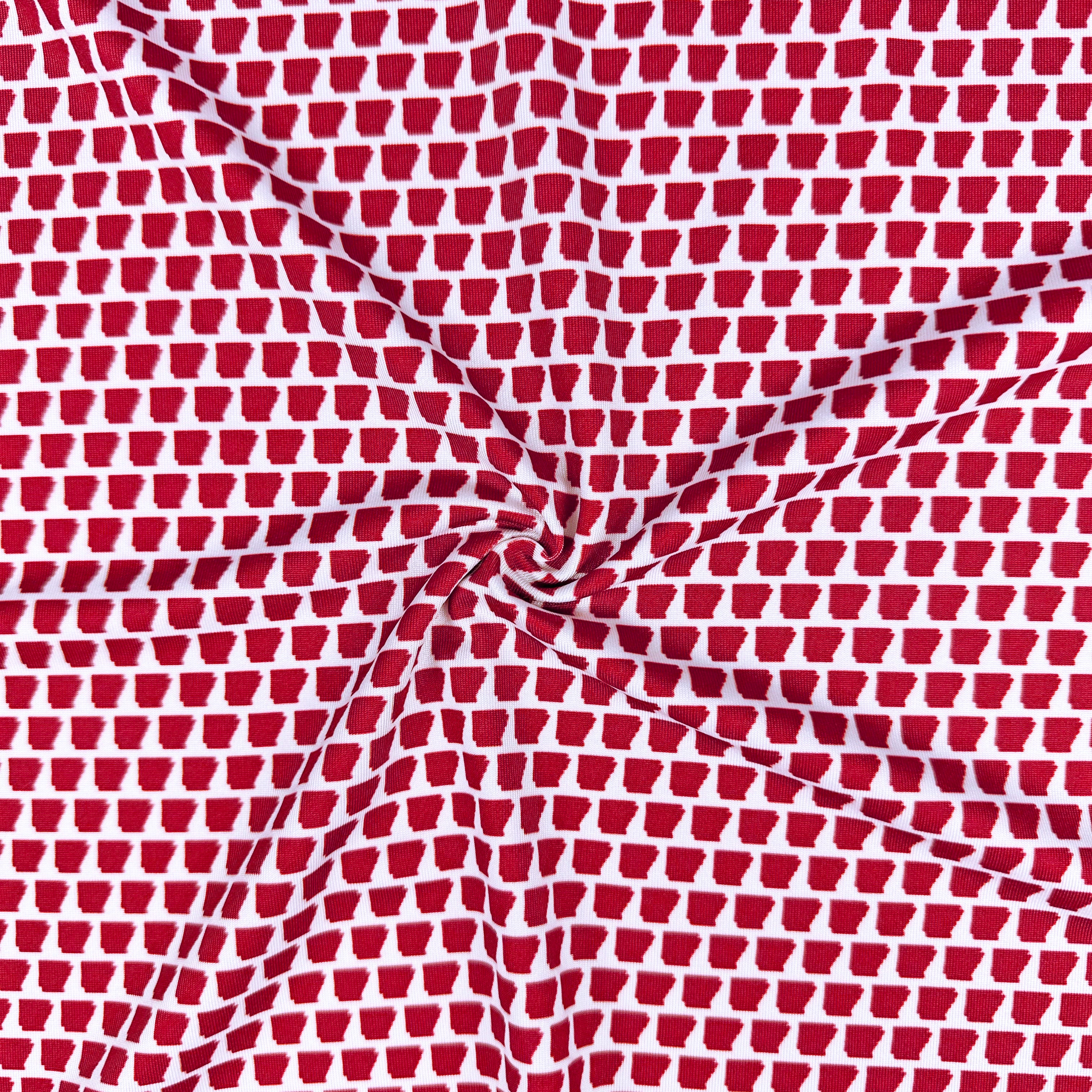 Arkansas Red Print Polo